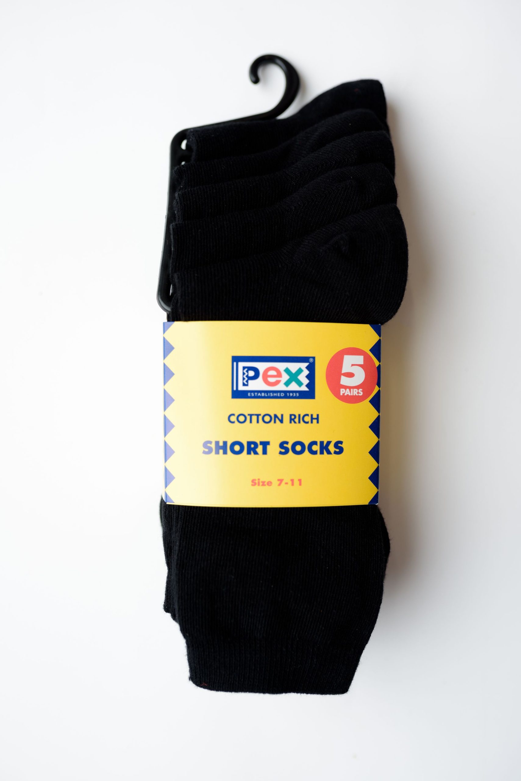 PEX black short school socks