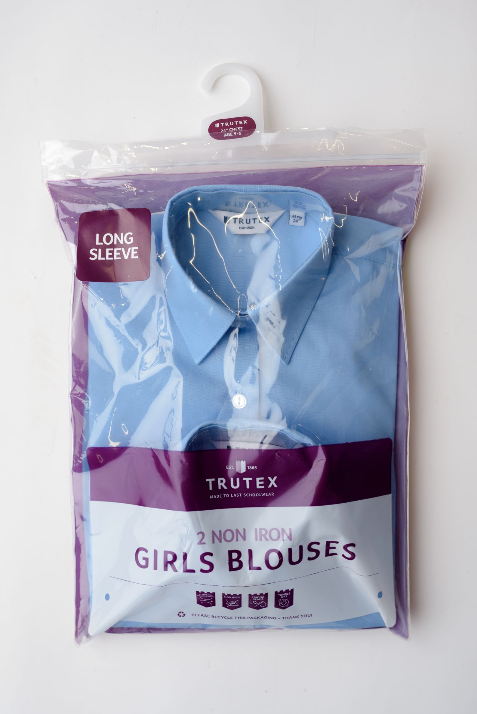 Trutex Girls non iron long sleeve blouse