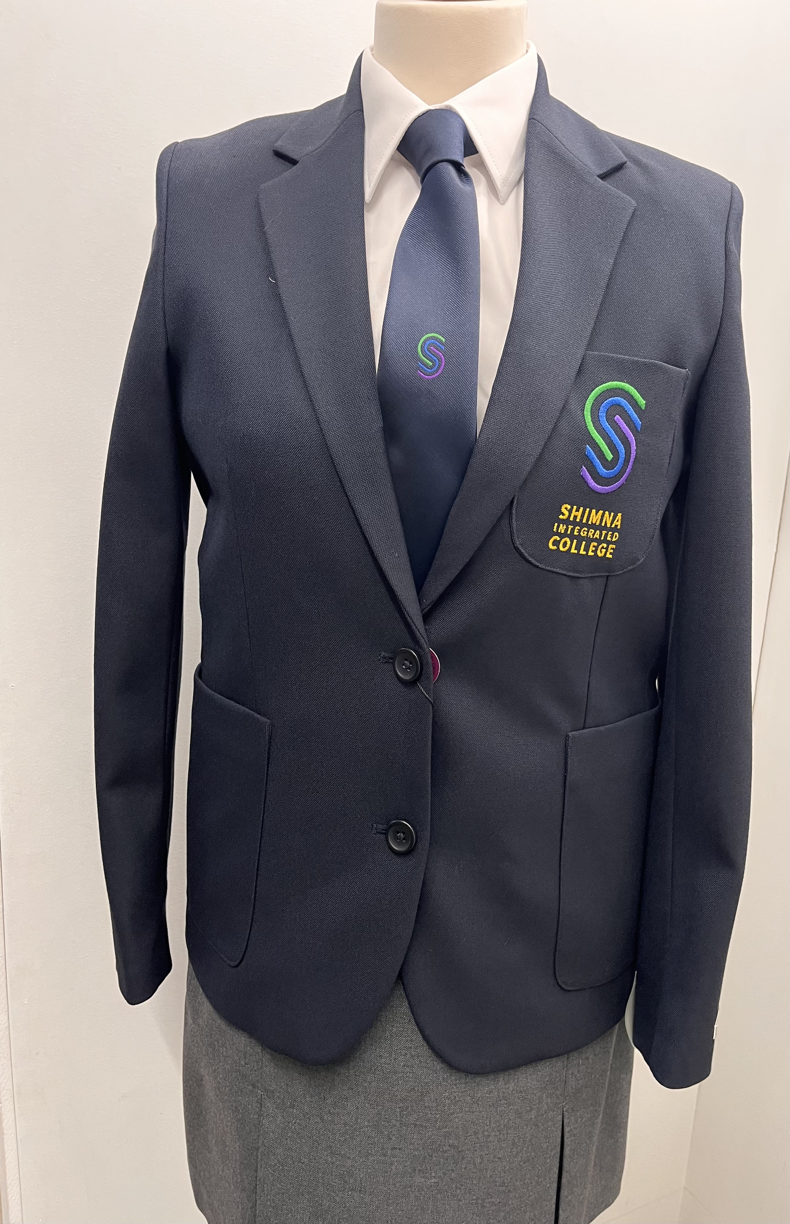 Shimna Integrated College Girls Navy Fitted Blazer